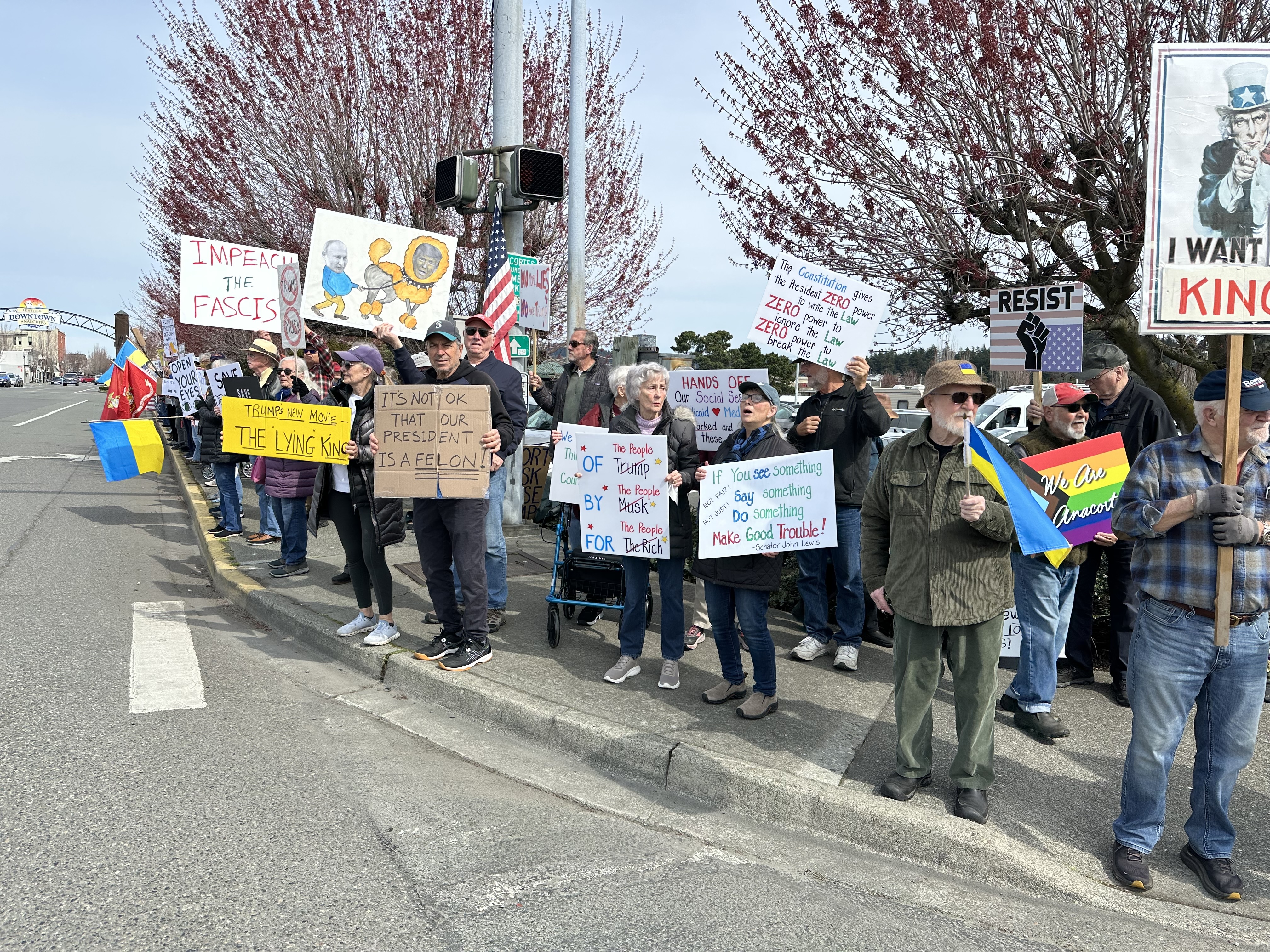 Demonstration at 12th and Commercial, Anacortes
